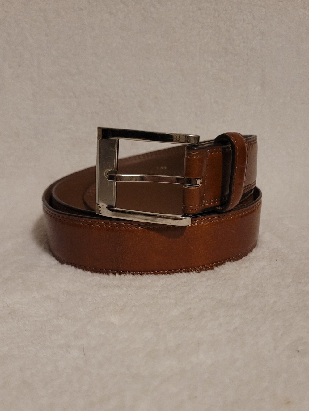 Bosca Men's Cognac Leather Dress Belt Size 38